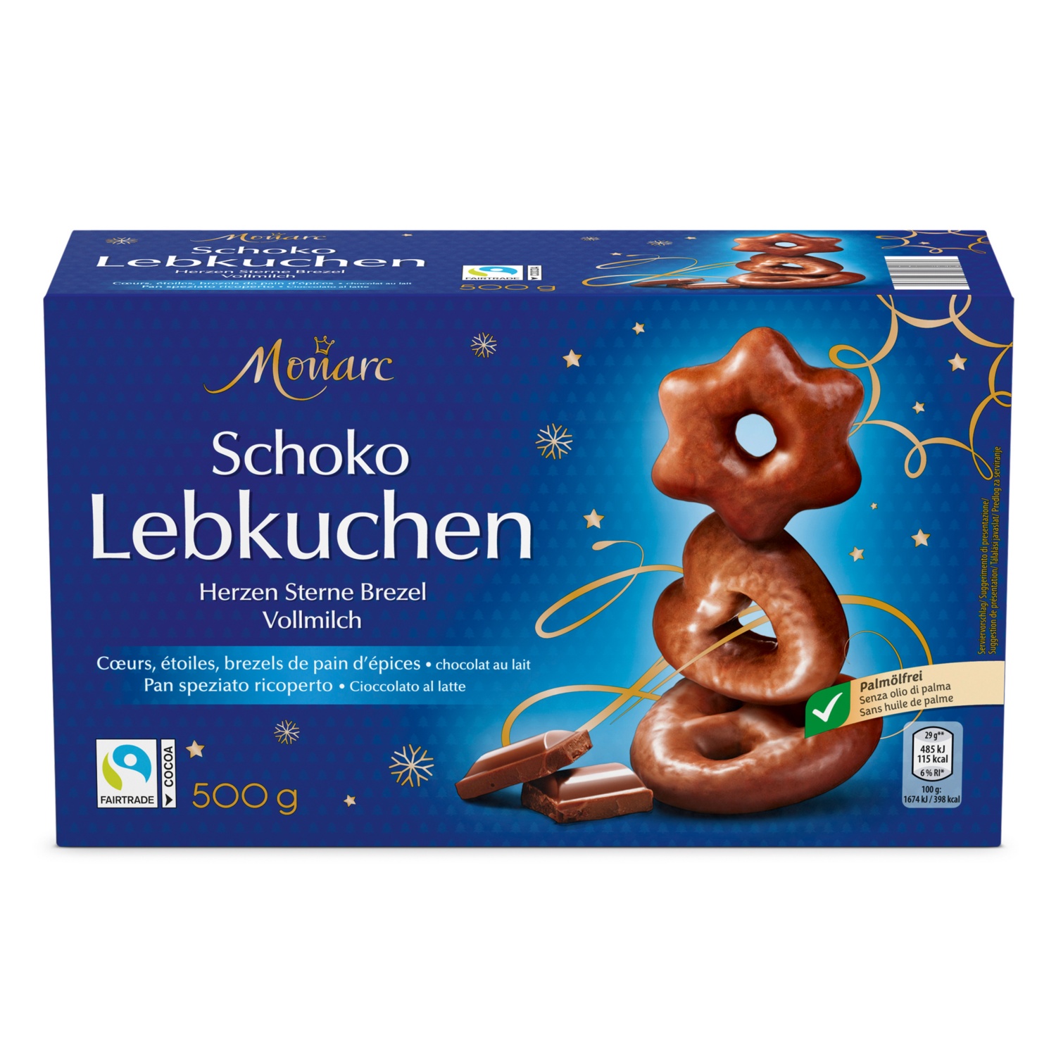 MONARC Herzen Sterne Brezeln, Vollmilch 500 g