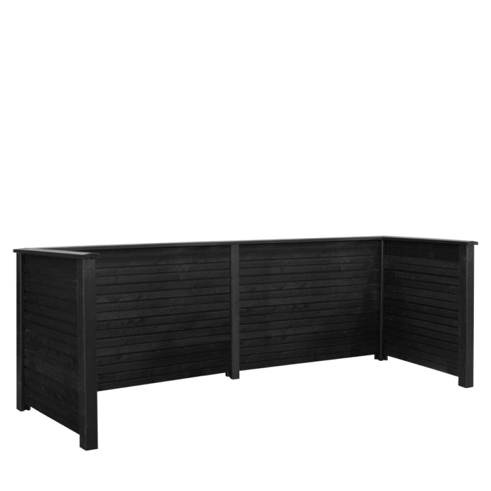 AVFALLSSKJUL PLUS PLANK M/TRESTOLPER PEFC SVART 377xX97X108CM
