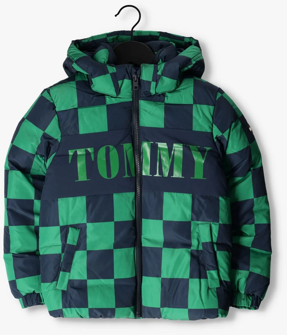 TOMMY HILFIGER groene tommy hilfiger gewatteerde jas checker board puffer