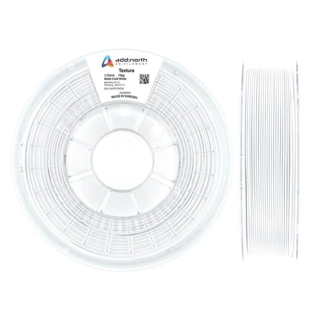 Filament Textura 1.75mm 750g Kold Hvid