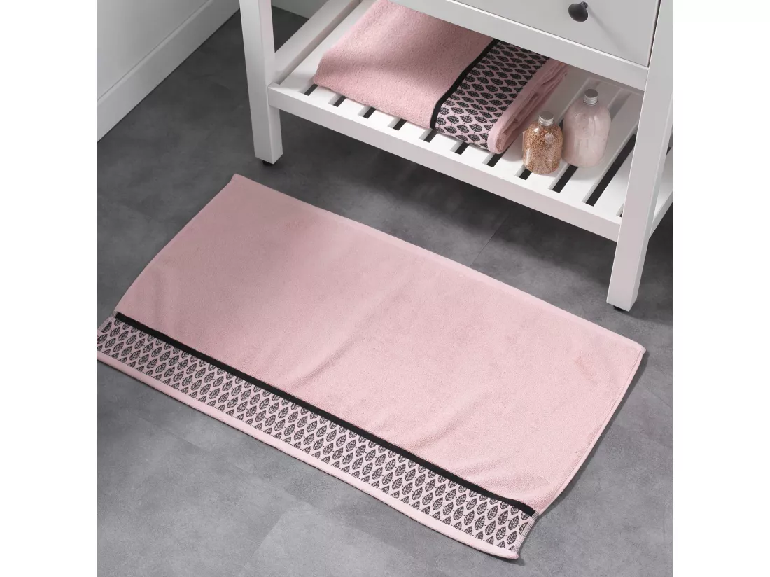 Tapis de bain 50 x 85 cm Botanica rose