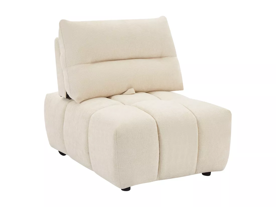 Fauteuil dossier avance-recule en tissu texturé beige APOLIU