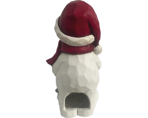 Decoratieve lantaarn sneeuwpop Lafiora mineraalsteen 17 x 14,5 x 33 cm witgroen