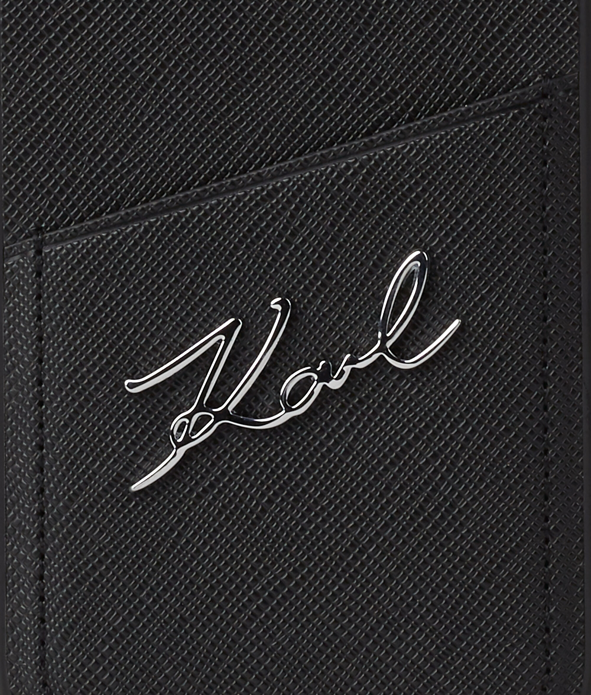 Étui de protection pour iPhone 13 Pro avec fente pour cartes orné du logo Karl Signature