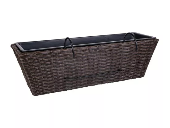 Cache-pot suspendu en rotin marron 61x20/29x19/23h