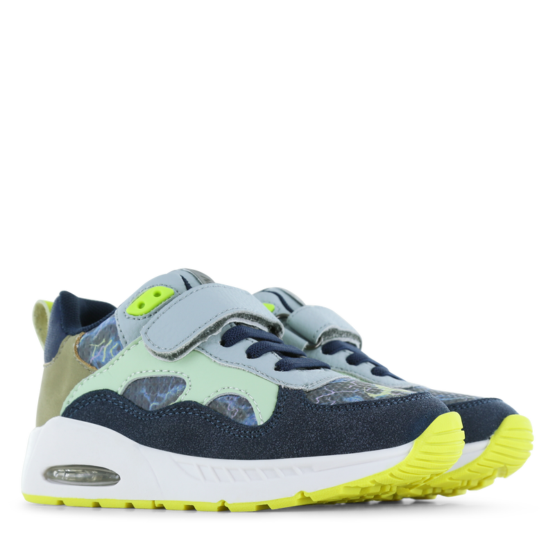 Shoesme blauwe sneaker met lichtjes Microfiber leer, Suède | Jongens schoen