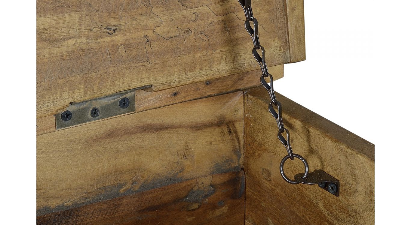 Table basse 5 tiroirs bois, métal marron 110x70x42cm - bois-métal