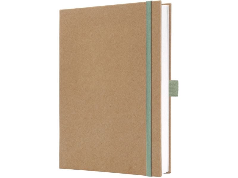 Jolie Notizbuch Pure Mint, A5, Blanko, Braun/Mint Notizbuch mit Stiftschlaufe, Gummiband und Zeichenband