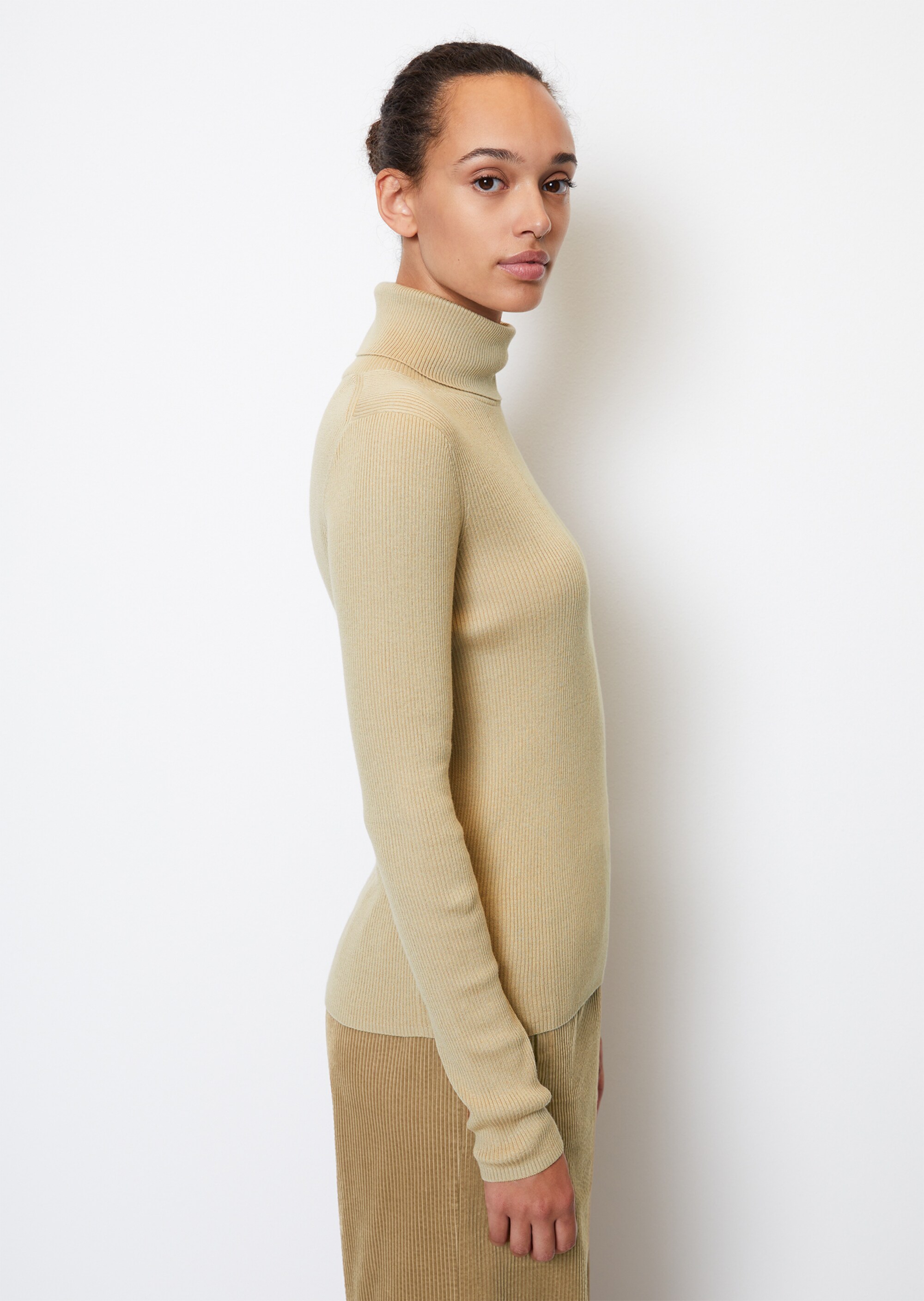 Rollkragenpullover slim aus Organic Cotton