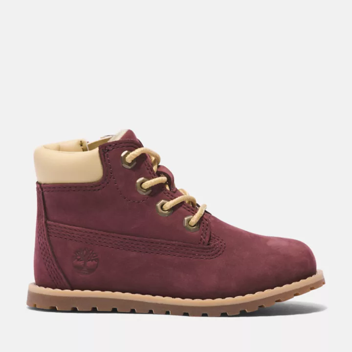 Bota infantil Pokey Pine de 15 cm na cor bordô.