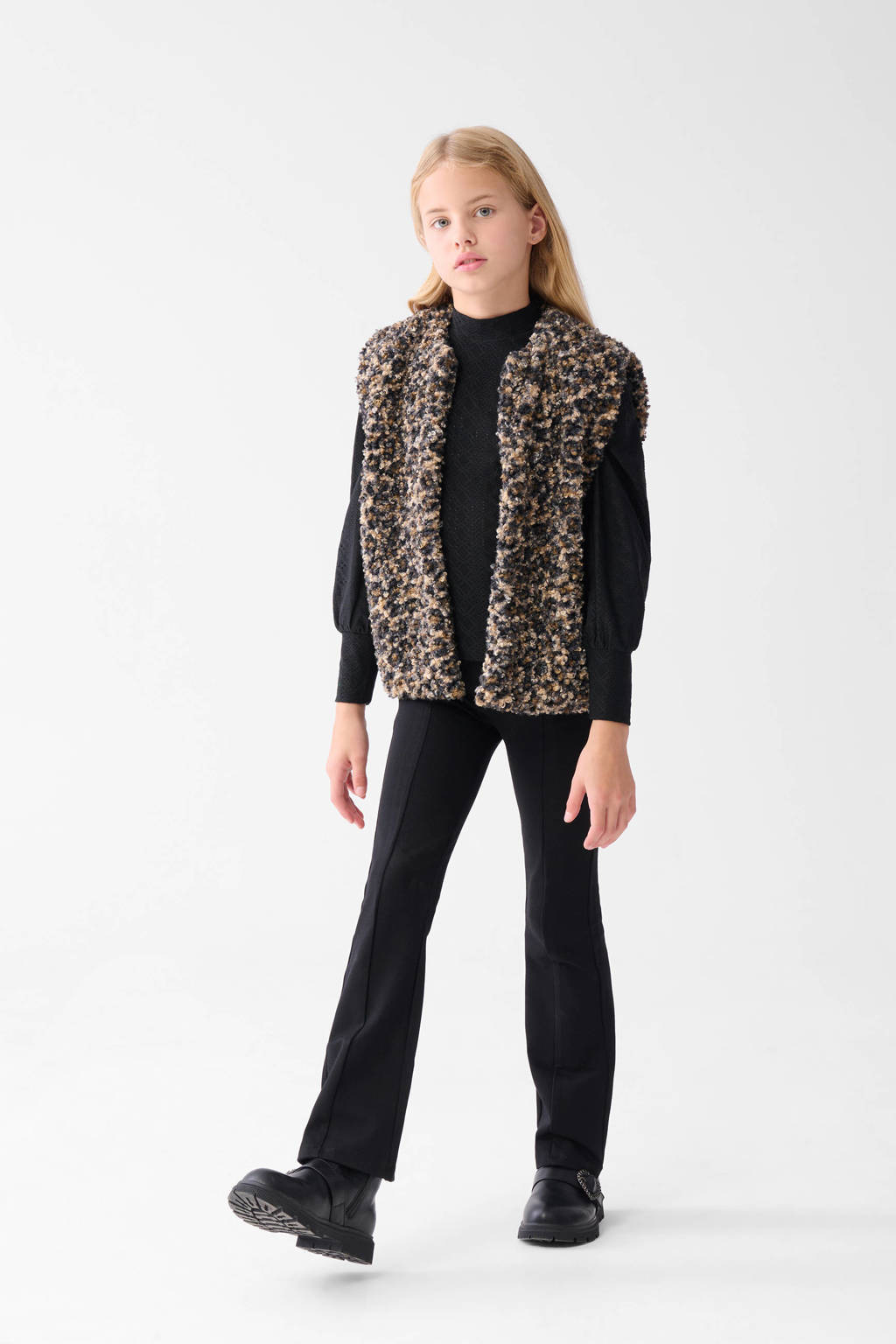 Shoeby high waist flared broek zwart