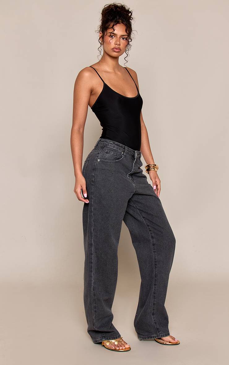 Gris Jean Boyfriend Taille Haute