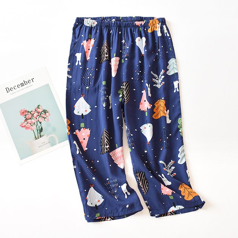 MelMount - Geprinte cropped loungebroek