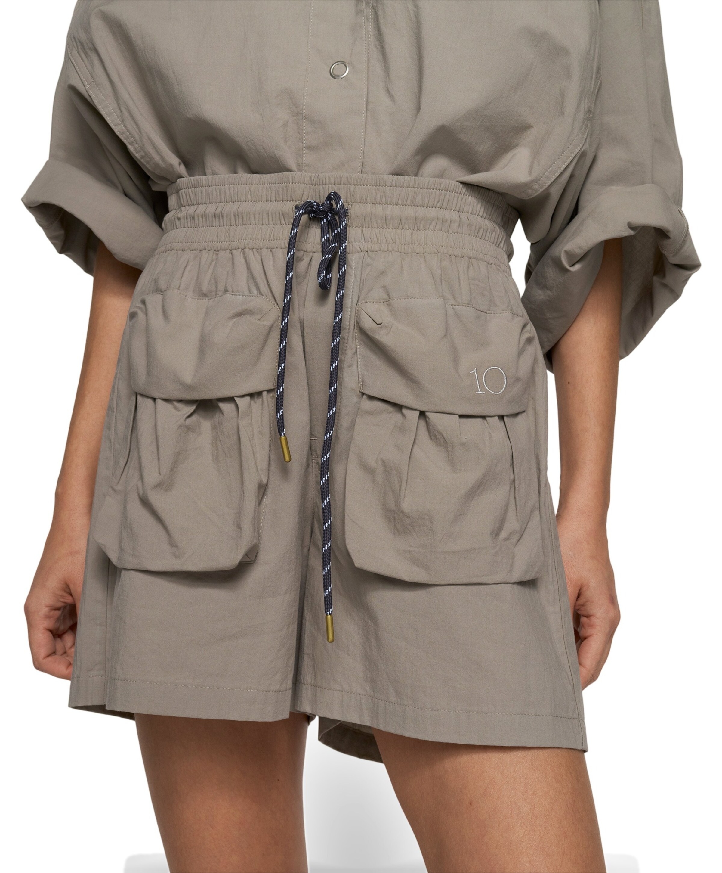 10 Days crinkle utility dames korte broek grijs