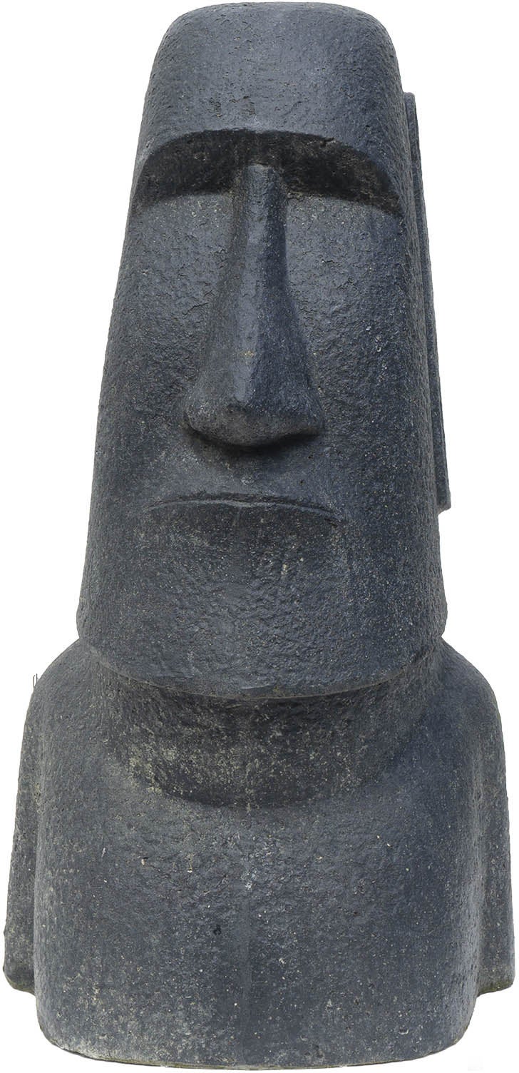 Tuinbeeld moai eiland zwart / grijs 10 x 8 x 15 cm