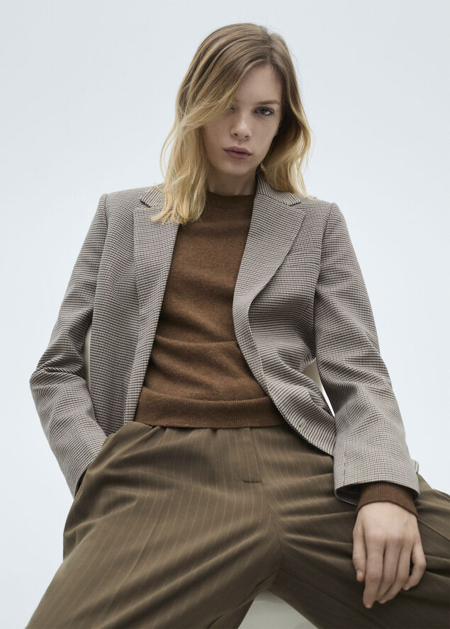 MANGO Double-breasted blazer Brown