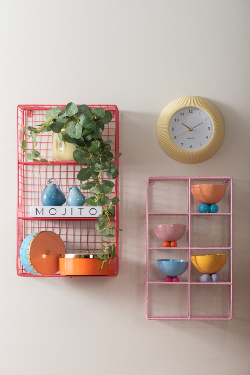 Wall Clock Tender Rib KA6048BL Misty blue