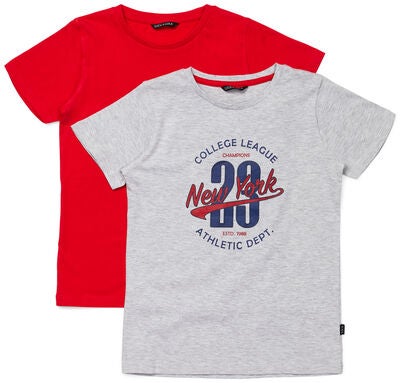 Luca & Lola Riccione T-Shirt 2-pack, Grey/Red