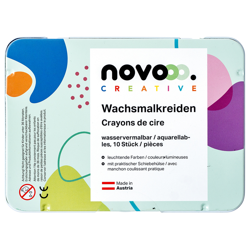 novooo Wachsmalstifte Creative, wasservermalbar, assortiert