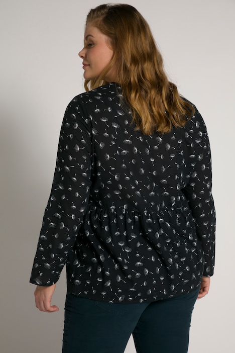 Bellieva-Bluse, A-Linie, V-Ausschnitt, Langarm, GOTS