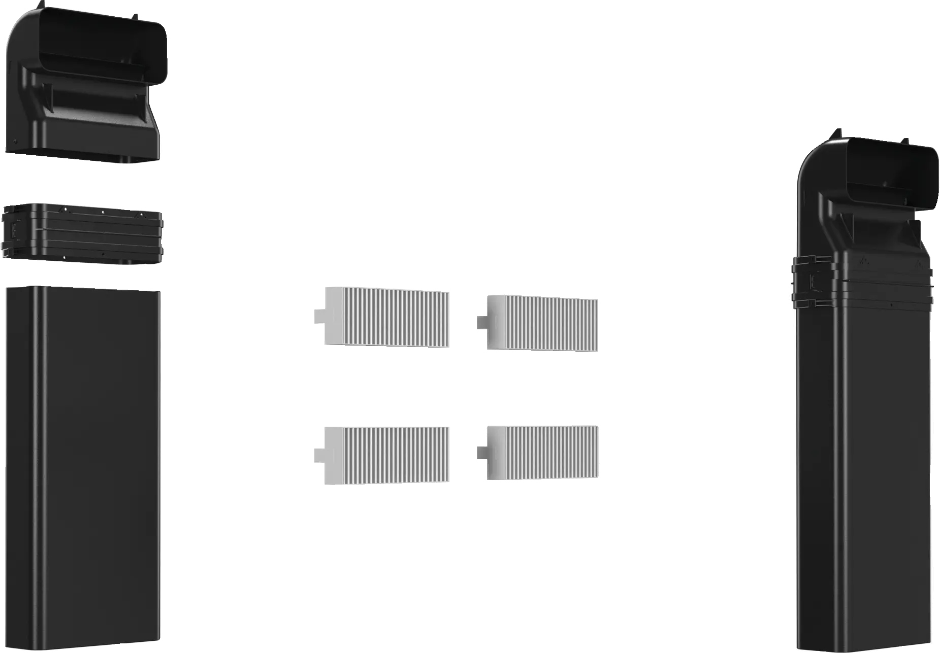 Set luchtafvoerkanalen voor kookplaten met afzuiging - inclusief 4 akoestische filters 17007182