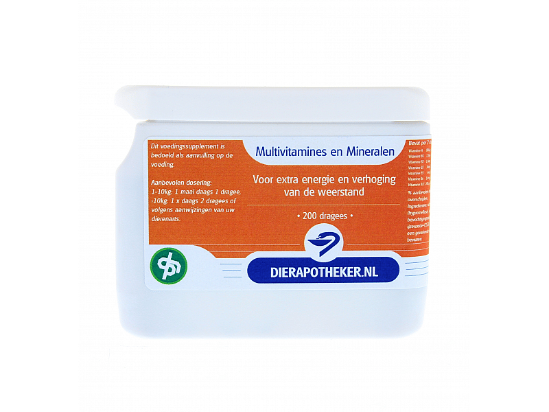 Multivitamines en Mineralen Dierapotheker.nl Huismerk 200 dragees