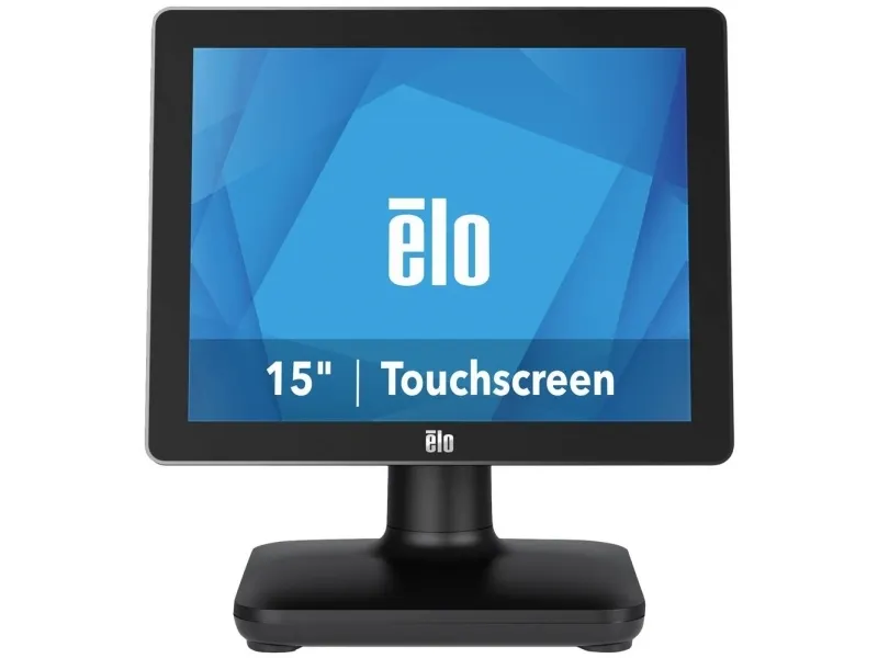 EloPOS System i3 - Med I/O Hub Stand - alt-i-én 1 x Core i3 8100T - RAM 4 GB - SSD 128 GB - UHD Graphics 630 - Gigabit Ethernet - Win 10 IoT Enterprise LTSB 64-bit - skærm: LED 15