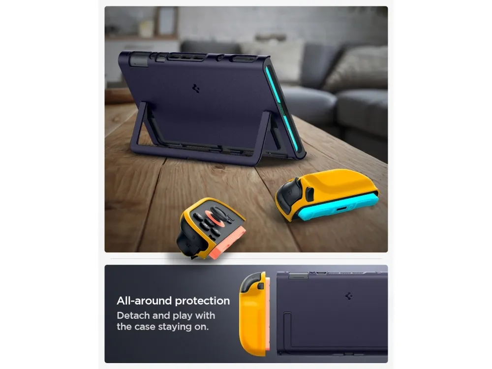 Spigen Nano Pop, Cover, Nintendo, Marineblå, Gul, Polykarbonat (PC), Termoplastisk polyurethan (TPU), Nintendo Switch 2