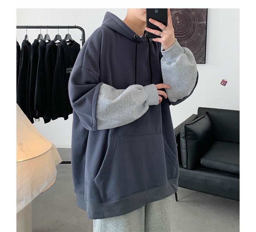 Bay Go Mall - Tweekleurige losse hoodie