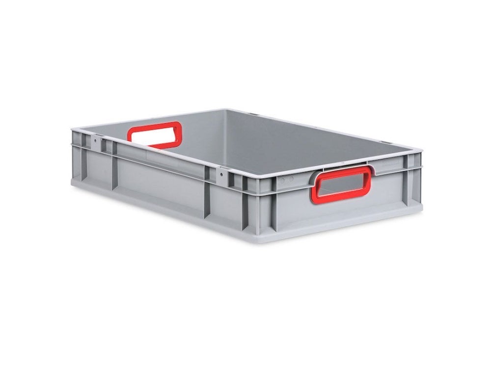PROREGAL Eurobox Nextgen Kleur HxBxD 12 x 40 x 60 cm 23 liter Handgrepen Rood Open gladde bodem Euro container transportbox