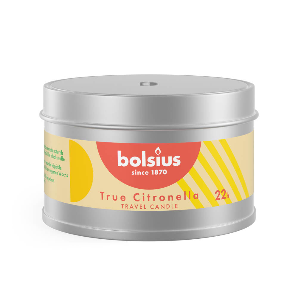 Bolsius True Citronella - Travel Candle - 5.1 cm - Geel - Citronella