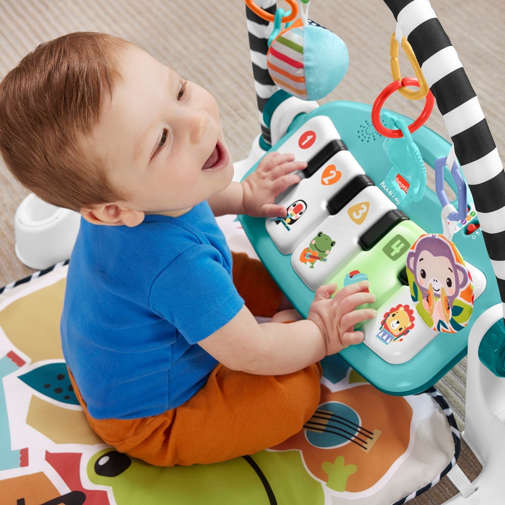 Fisher-Price Glow and Grow Kick & Play Blaues Klavier-Spielcenter
