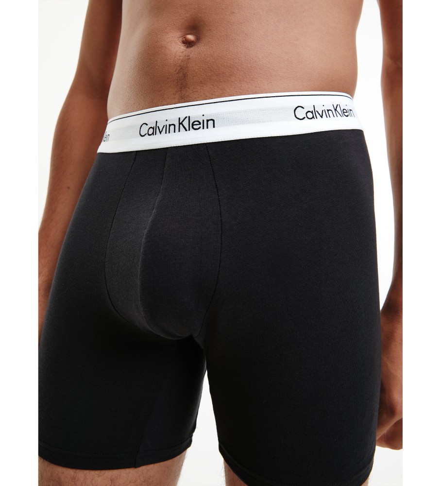 Pacote com 3 cuecas boxer compridas Calvin Klein