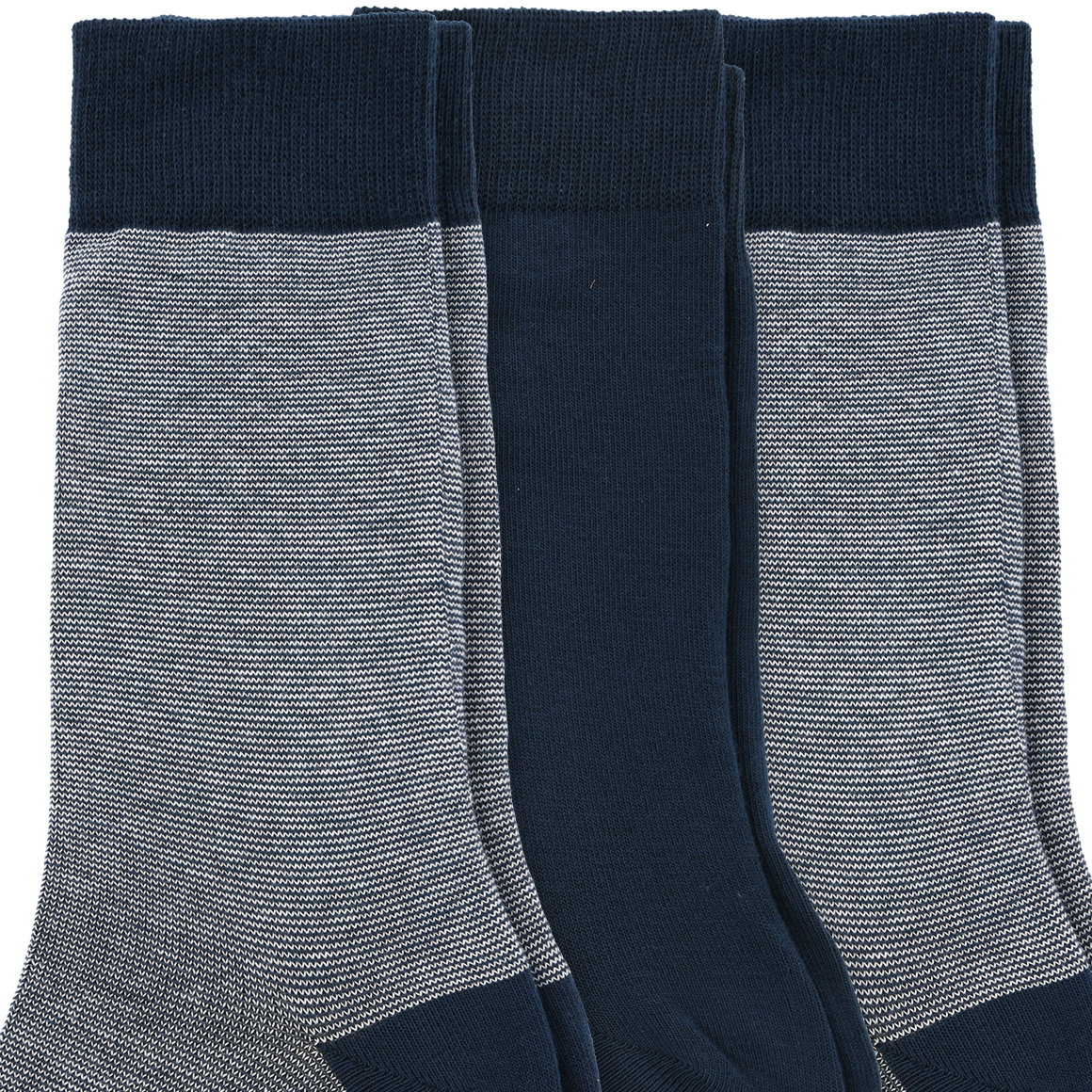 3 Paar Herren Socken im Muster-Mix dunkelblau