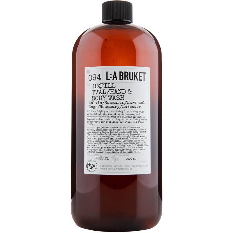 L:a Bruket 094 Hand & Body Wash Refill 1000 ml - Sage/Rosemary/Lavender