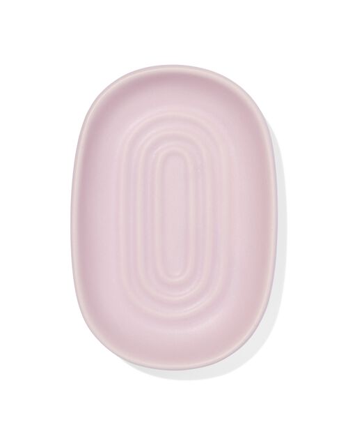 porte-savon avec nervures mat faïence lilas 13x9