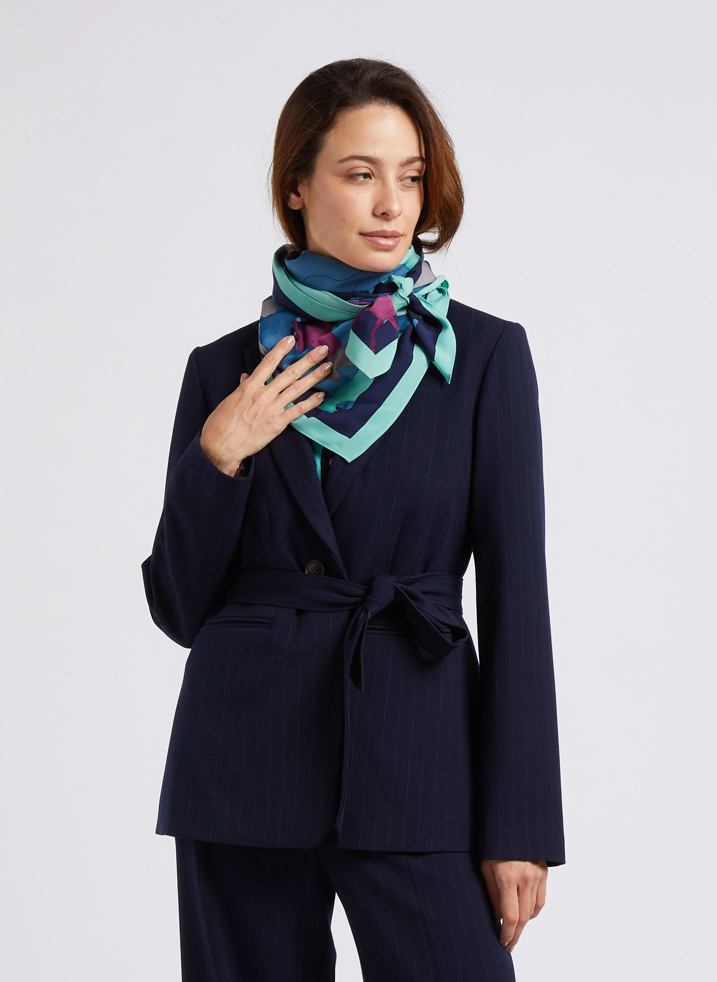 Foulard imprimé| Bleu