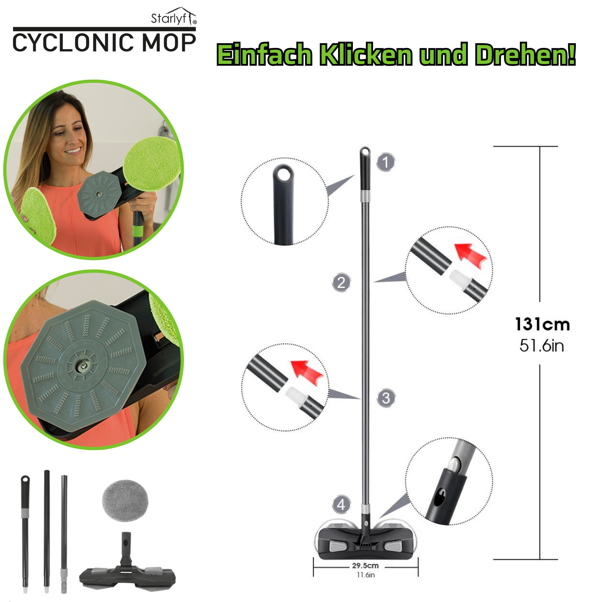 Starlyf® rotierender Bodenwischer Cyclonic Mop