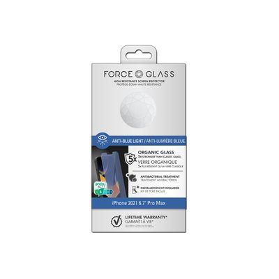 Force Glass - protection d'écran pour iPhone 13 ProMax - anti lumière bleue - transparent