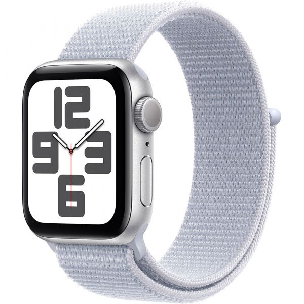 Apple Watch SE (2024) GPS 40mm Alumínio Silver c/ Bracelete Loop Blue Cloud