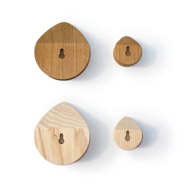 side by side - OI Wandhaken S, 5 x 4,4 cm, Esche natur (2er-set)