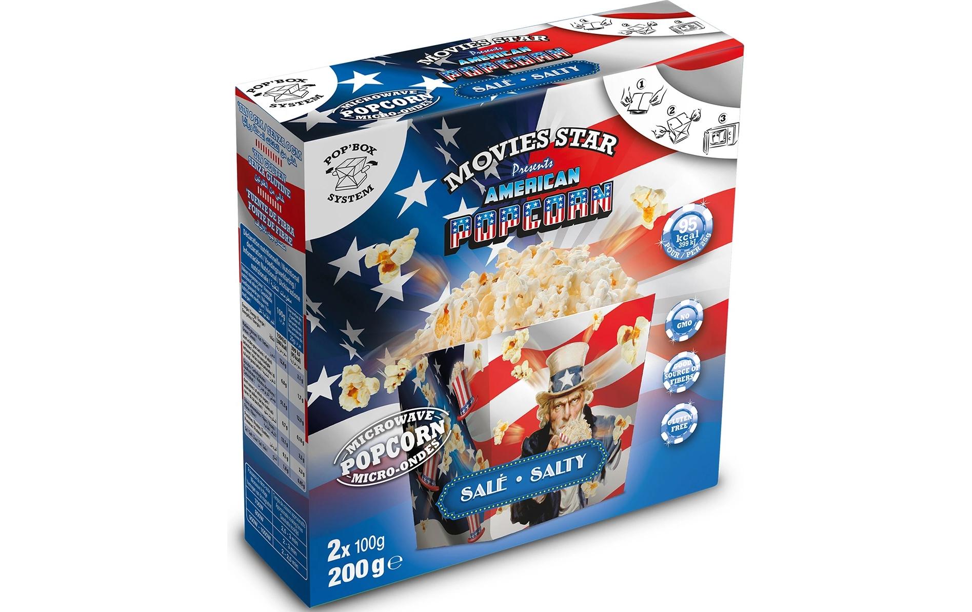 Pop Box Mikrowellen Popcorn Salz 2 x 100 gGesalzte Maiskörner für Popcorn