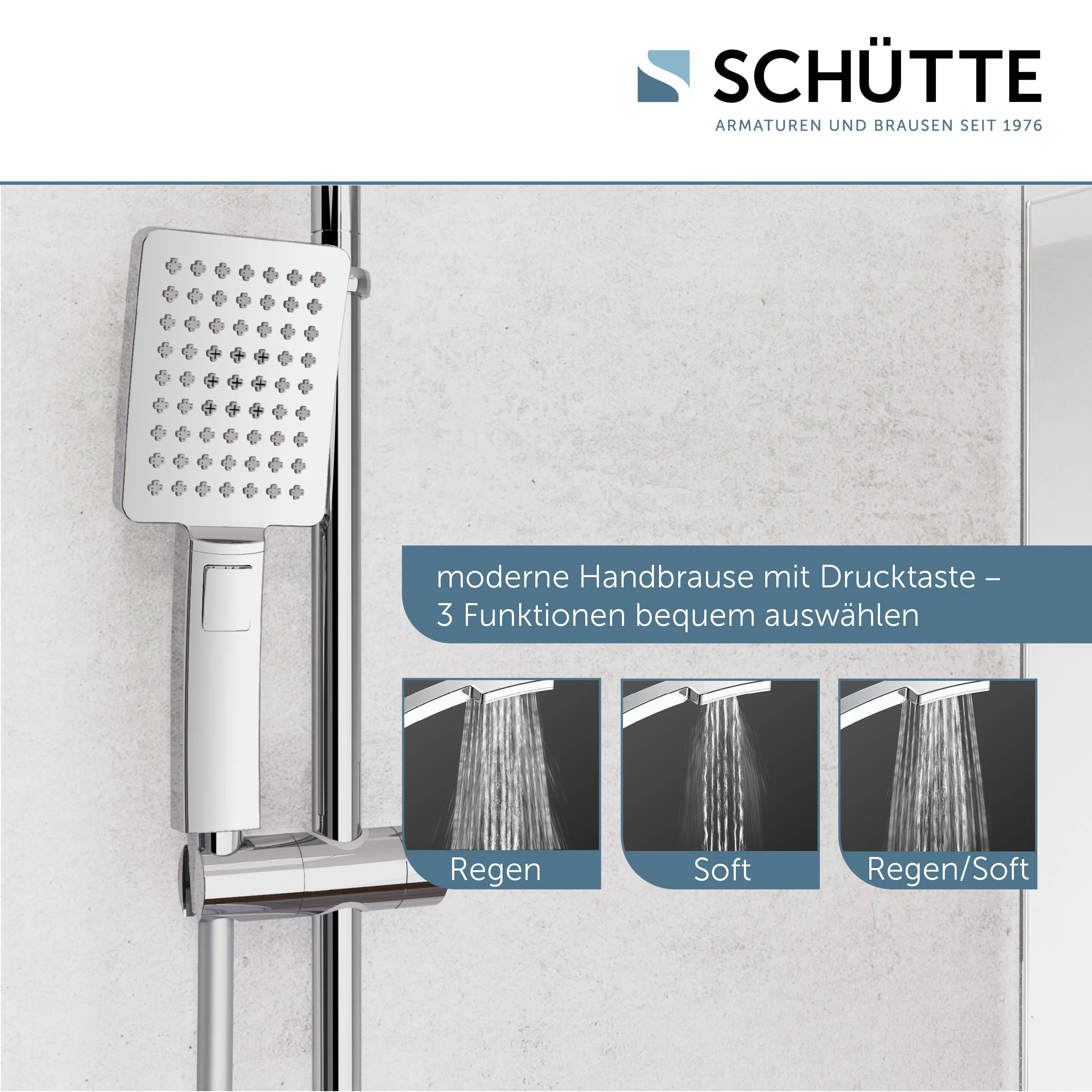 SchütteDuschset MALLORCA Regendusche ohne Armatur Chrom