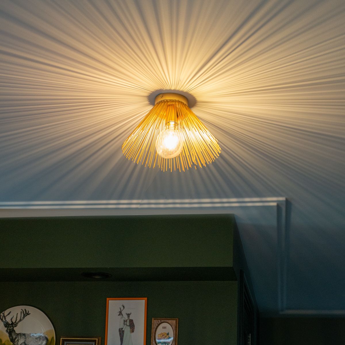 Art Deco plafondlamp goud met lichteffect - Broom