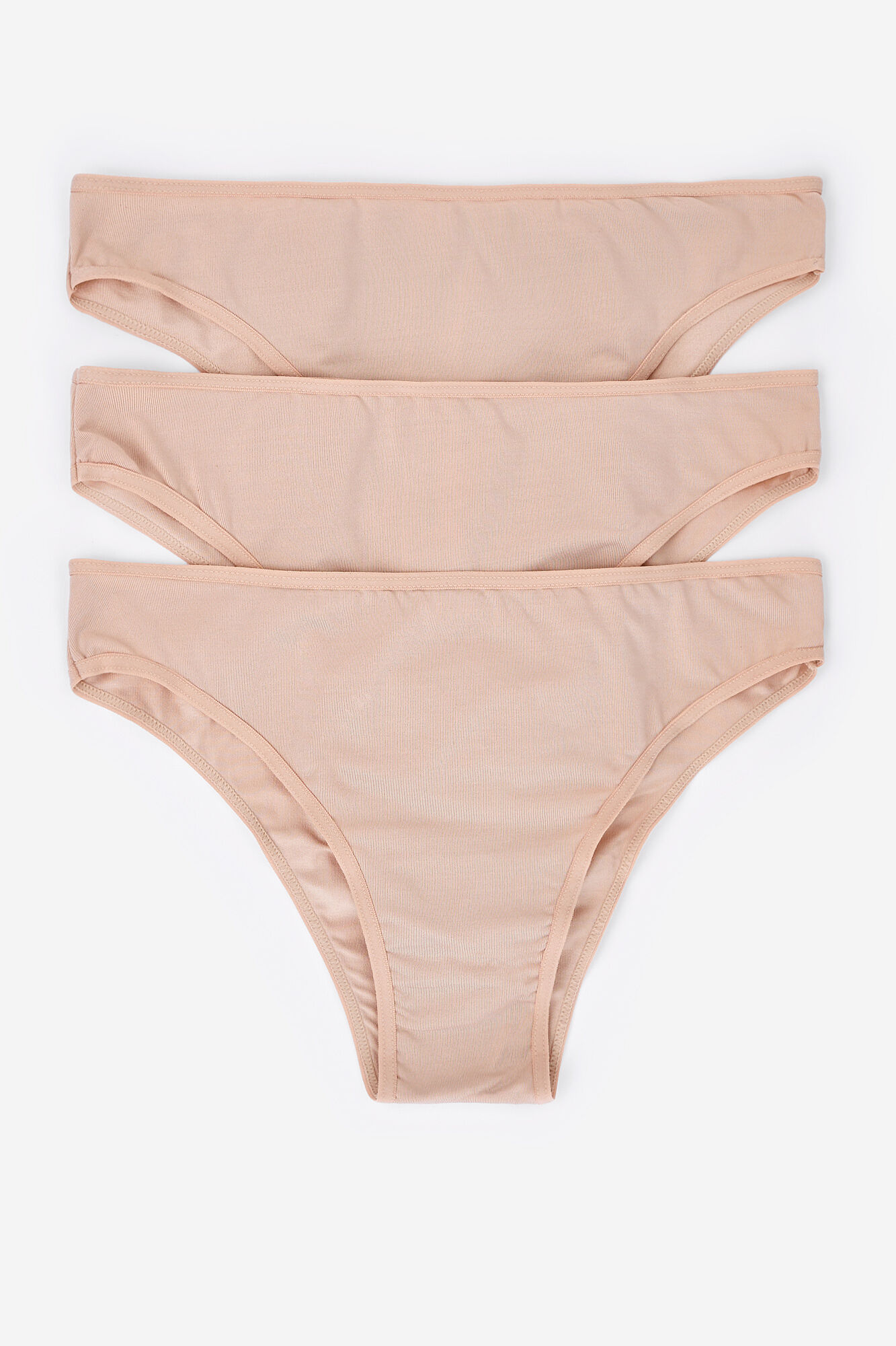 Pacote com 3 calcinhas brasileiras de microfibra - cor nude