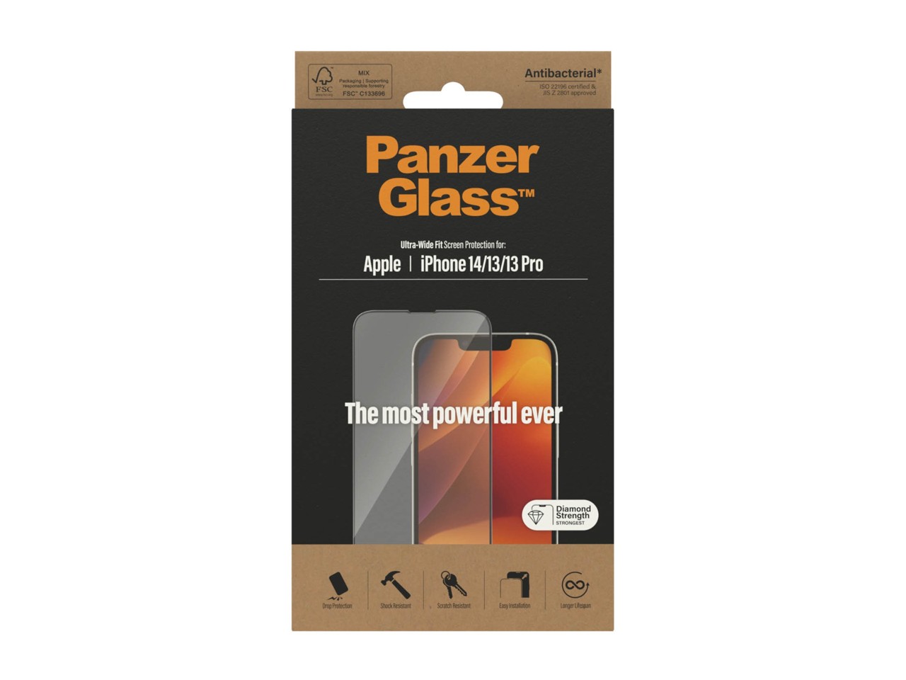 PanzerGlass - Skærmbeskyttelse Apple iPhone 14 - 13 - 13 Pro - Ultra-Wide Fit