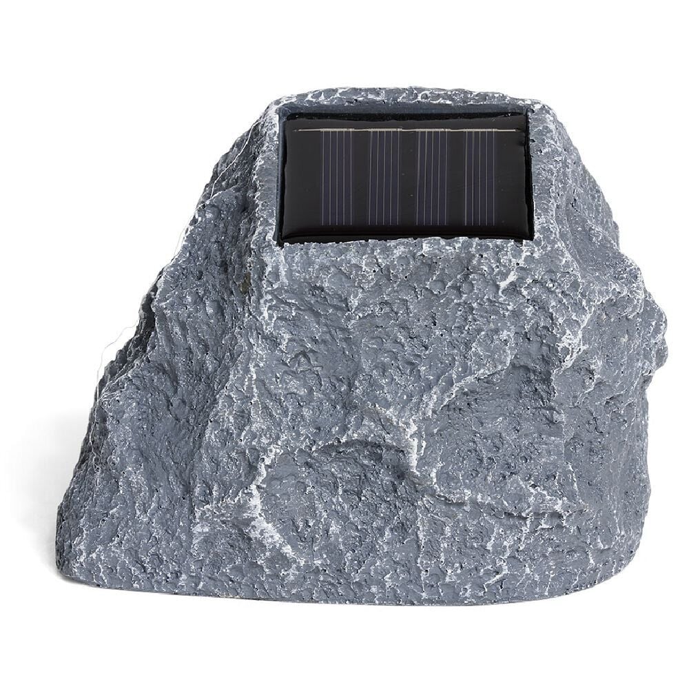 Lampe solaire design pierre LED blanc froid Ø14xH11cm