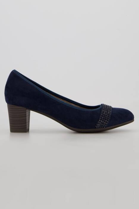 Pumps, Jana Shoes, Lederoptik, Ziersteine, Weite H, navy