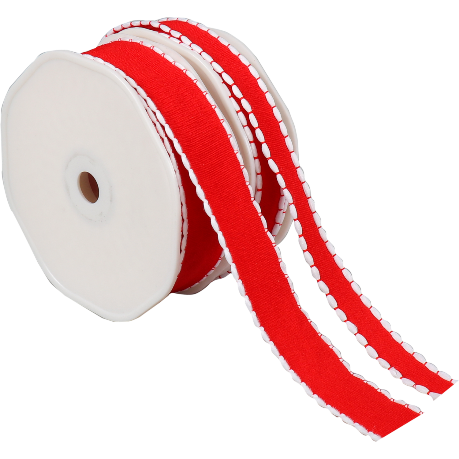 Lint, 15mm, 25m, Xmas, PP, rood/wit