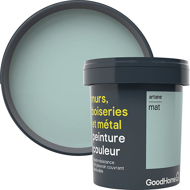 Peinture résistante murs, boiseries et métal GoodHome vert Artane mat 0,75L